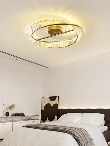 Crystal Ring Ceiling Lamp - Crystals, Semi Flush Mounts-1-Yiosilamp