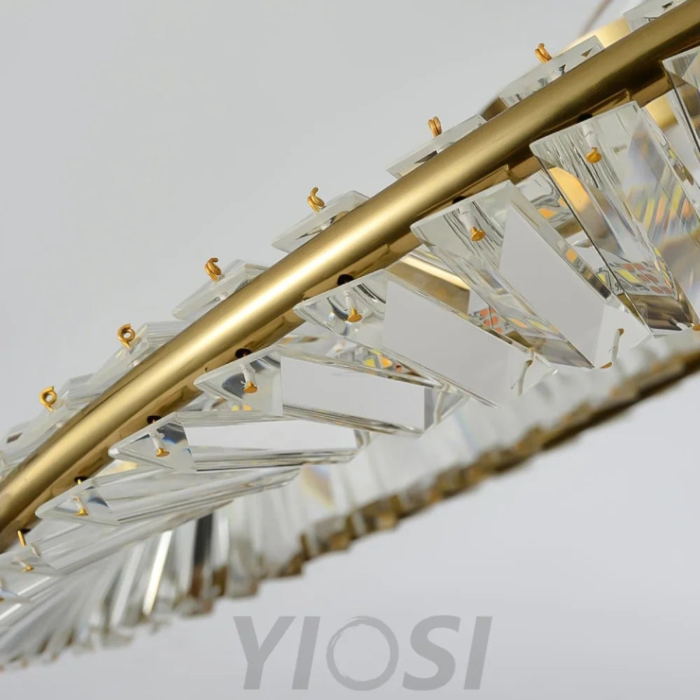 Crystal Ring Ceiling Lamp - Crystals, Semi Flush Mounts-1-Yiosilamp