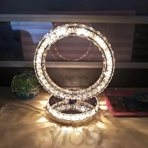 Crystal Rings Table Lamp ∅ 8.3″ - Circle-1-Yiosilamp