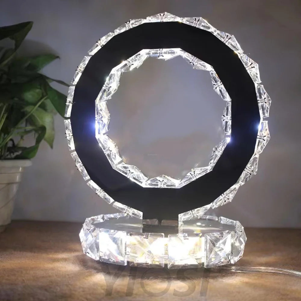 Crystal Rings Table Lamp ∅ 8.3″ - Circle-1-Yiosilamp