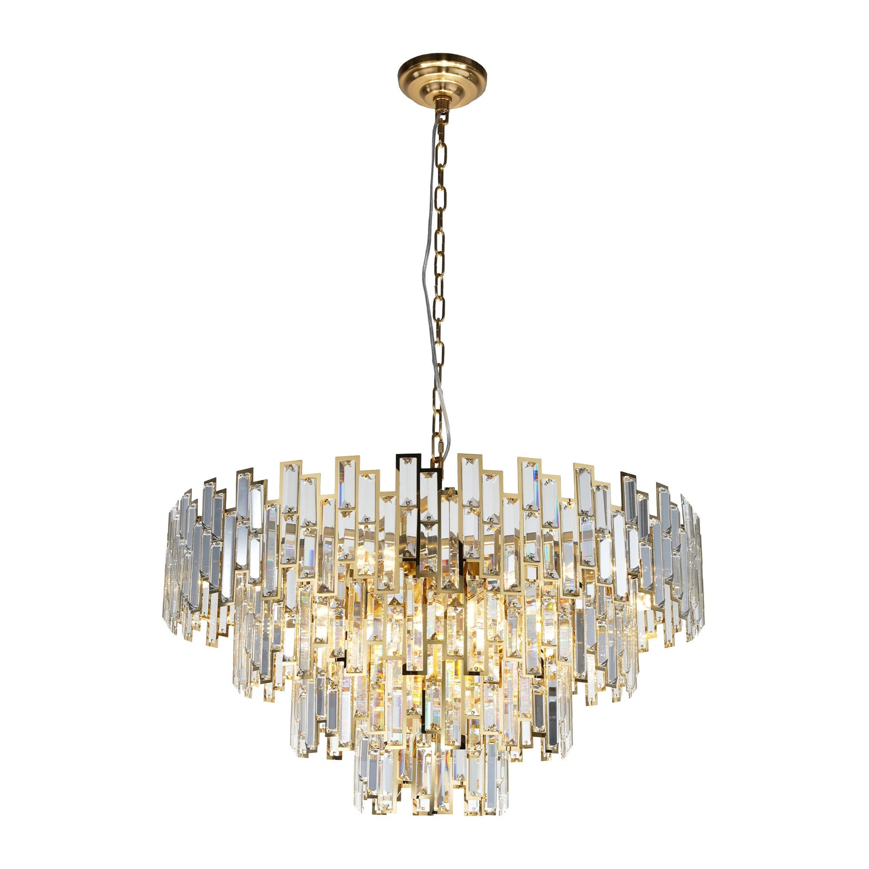 Crystal Round Chandelier Gold / 31.5inch