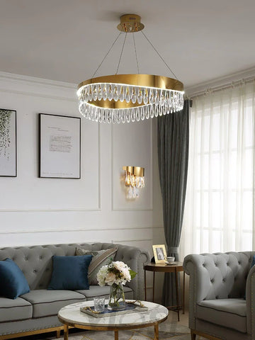 Crystal Sticks Round Chandelier - Yiosilamp