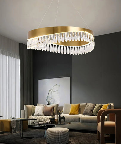 Crystal Sticks Round Chandelier - Yiosilamp