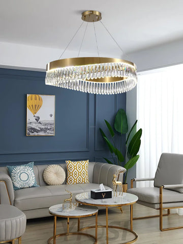 Crystal Sticks Round Chandelier - Yiosilamp