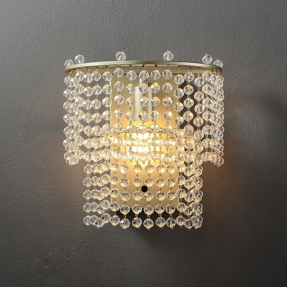 Crystal Waterfall Wall Light W 9.3″ - Tassel-1-Yiosilamp