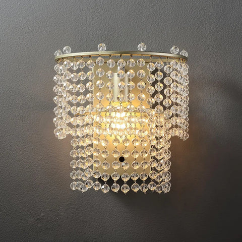 Crystal Waterfall Wall Light W 9.3″ - Tassel-1-Yiosilamp