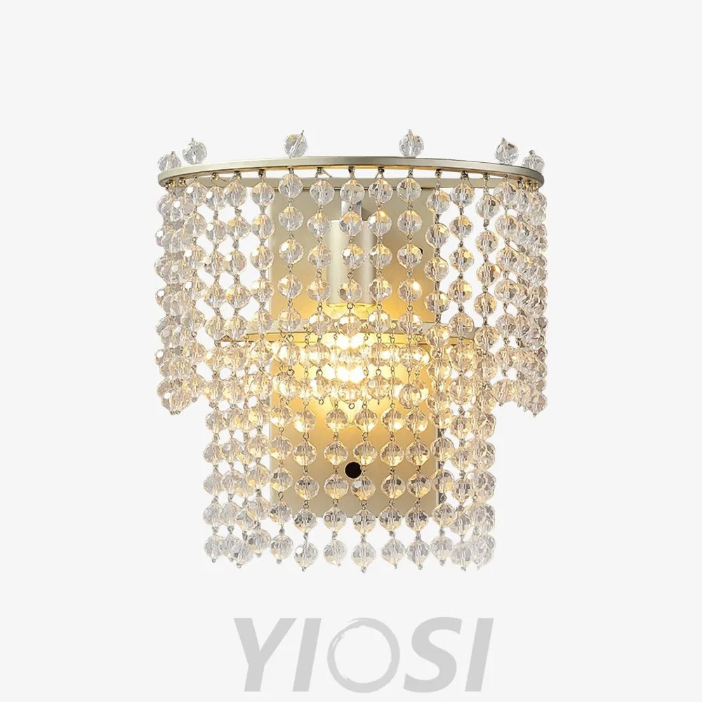 Crystal Waterfall Wall Light W 9.3″ - Tassel-1-Yiosilamp