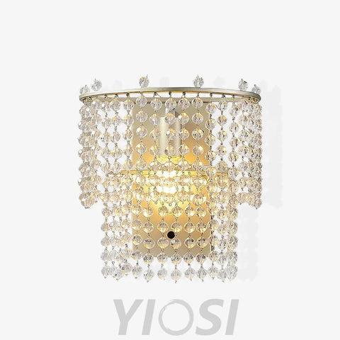 Crystal Waterfall Wall Light W 9.3″ - Tassel-1-Yiosilamp