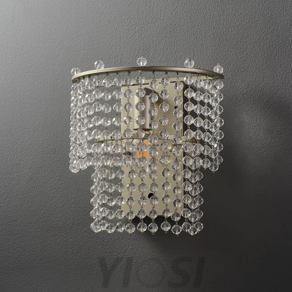 Crystal Waterfall Wall Light W 9.3″ - Tassel-1-Yiosilamp