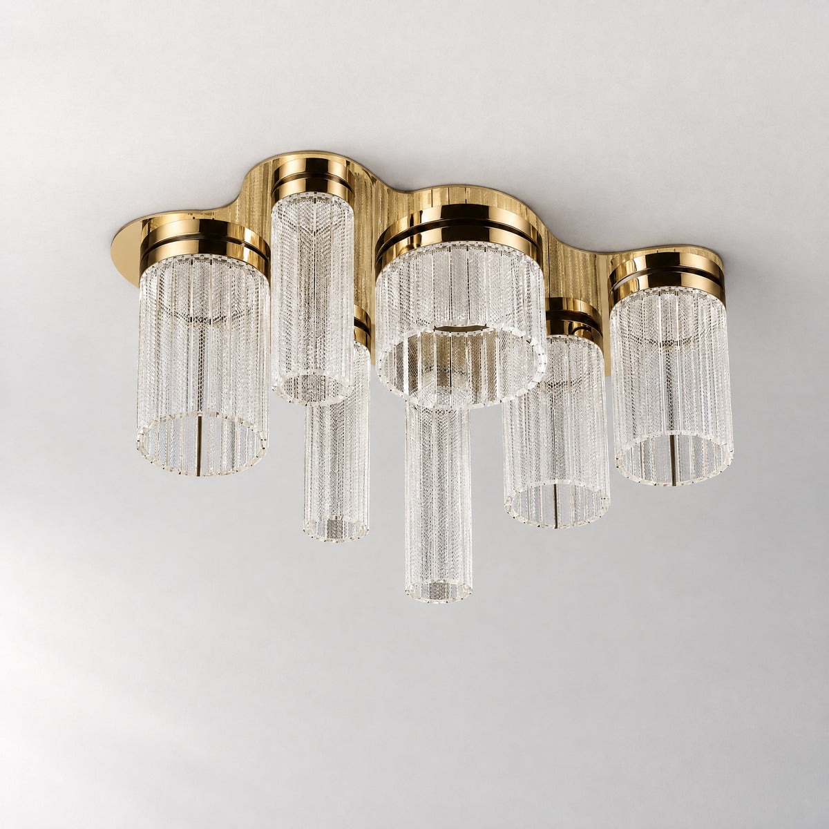 Crystalia Modern Crystal Flush Mount Ceiling Light – lights off
