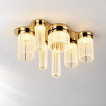 Crystalia Modern Crystal Flush Mount Ceiling Light – lights on