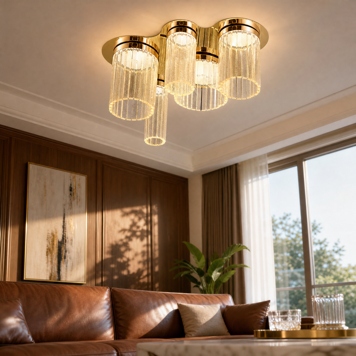 Crystalia Modern Crystal Flush Mount Ceiling Light