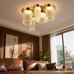 Crystalia Modern Crystal Flush Mount Ceiling Light