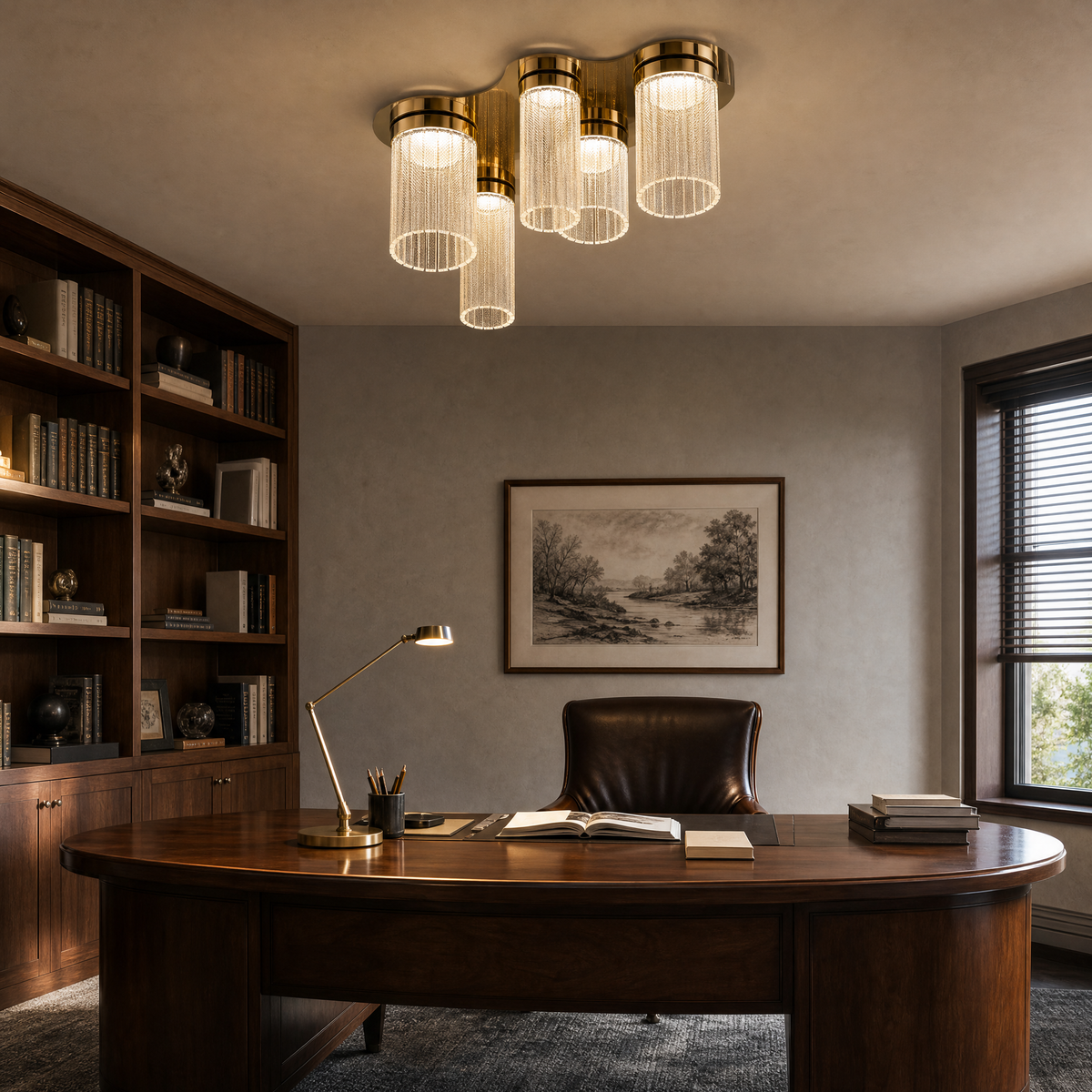 Crystalia Modern Crystal Flush Mount Ceiling Light