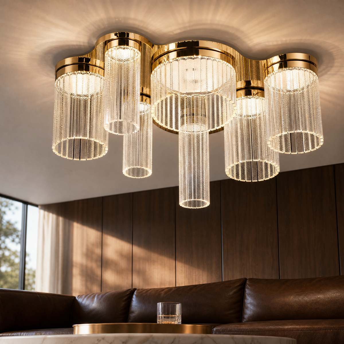 Crystalia Modern Crystal Flush Mount Ceiling Light