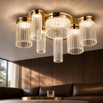 Crystalia Modern Crystal Flush Mount Ceiling Light