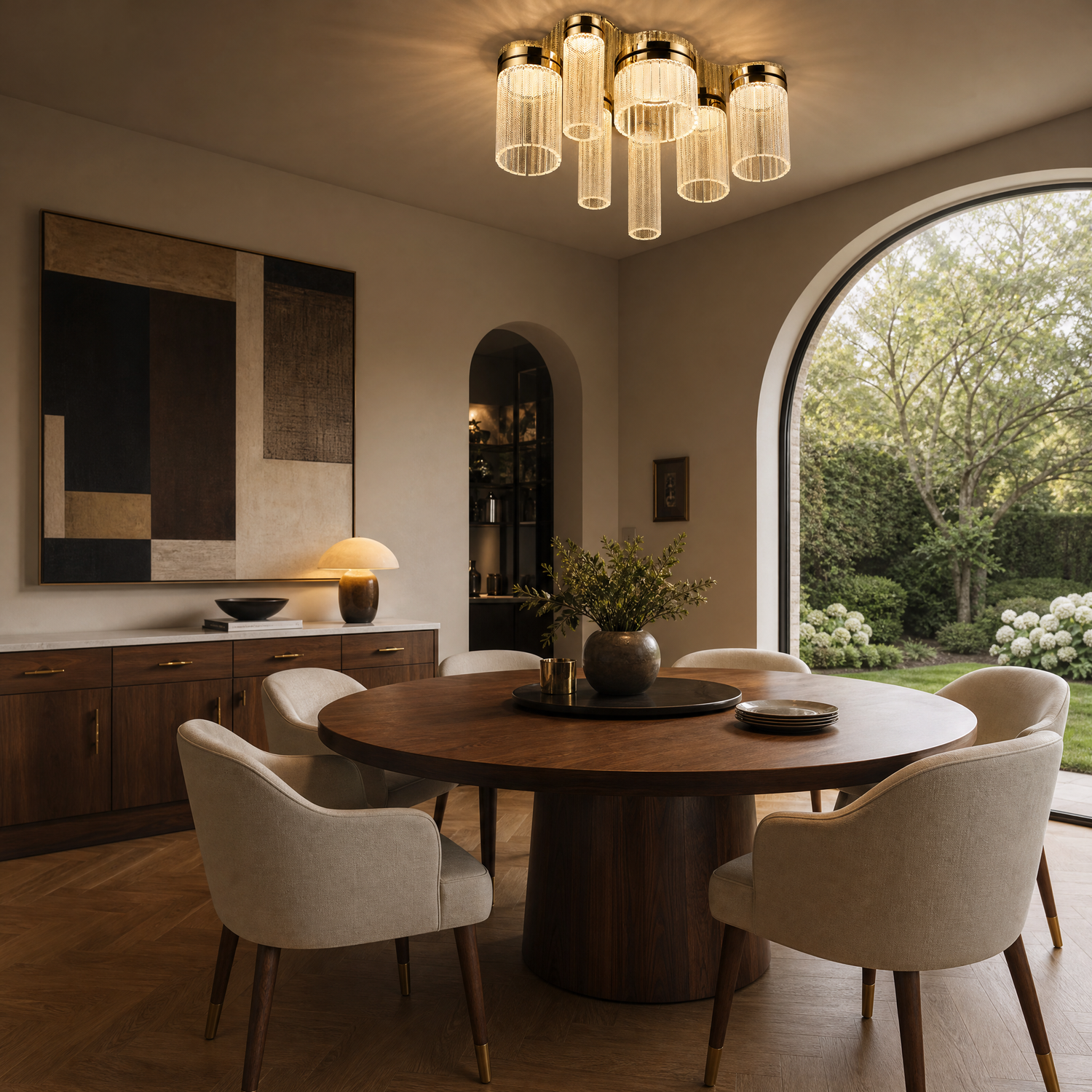 Crystalia Modern Crystal Flush Mount Ceiling Light