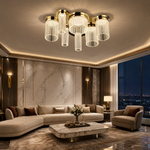 Crystalia Modern Crystal Flush Mount Ceiling Light - scene