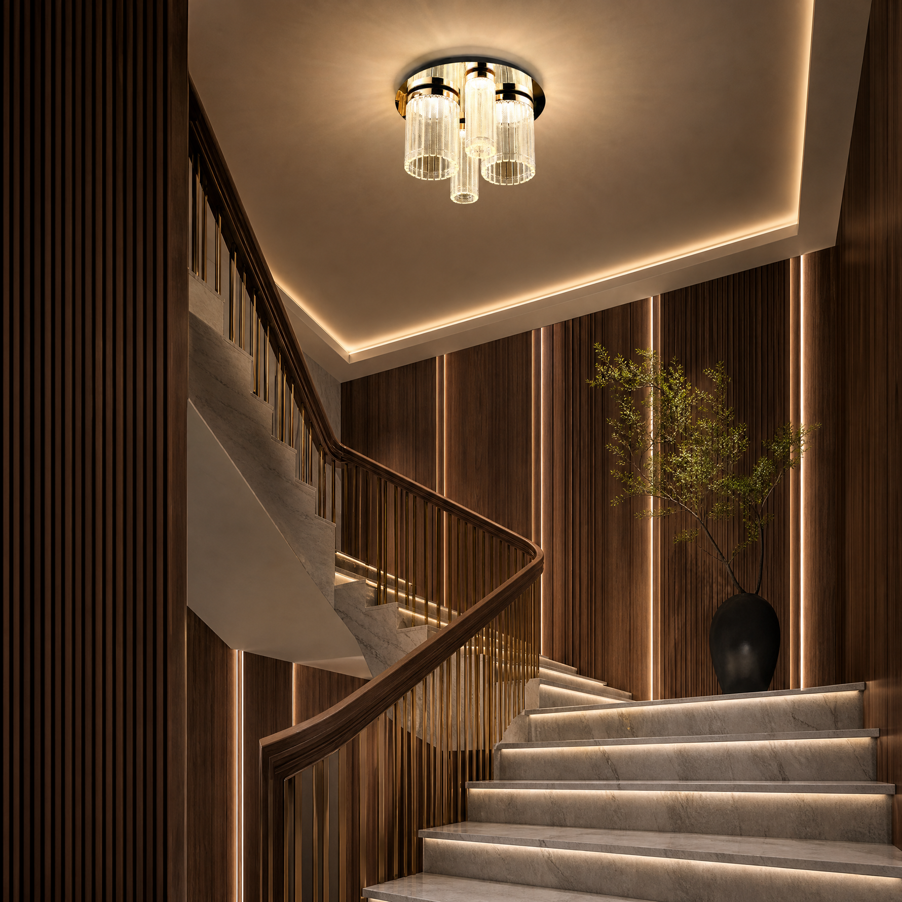 Crystalia Modern Crystal Flush Mount Ceiling Light