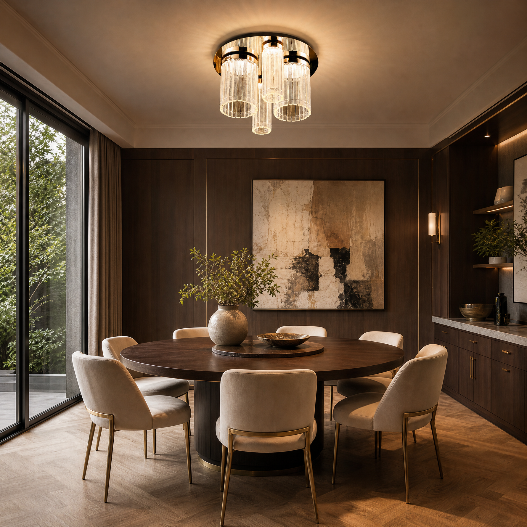 Crystalia Modern Crystal Flush Mount Ceiling Light