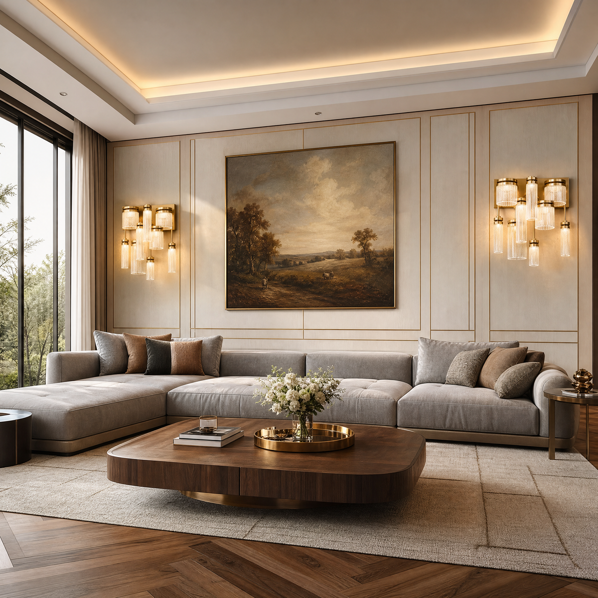 Crystalia Modern Crystal Flush Mount Ceiling Light
