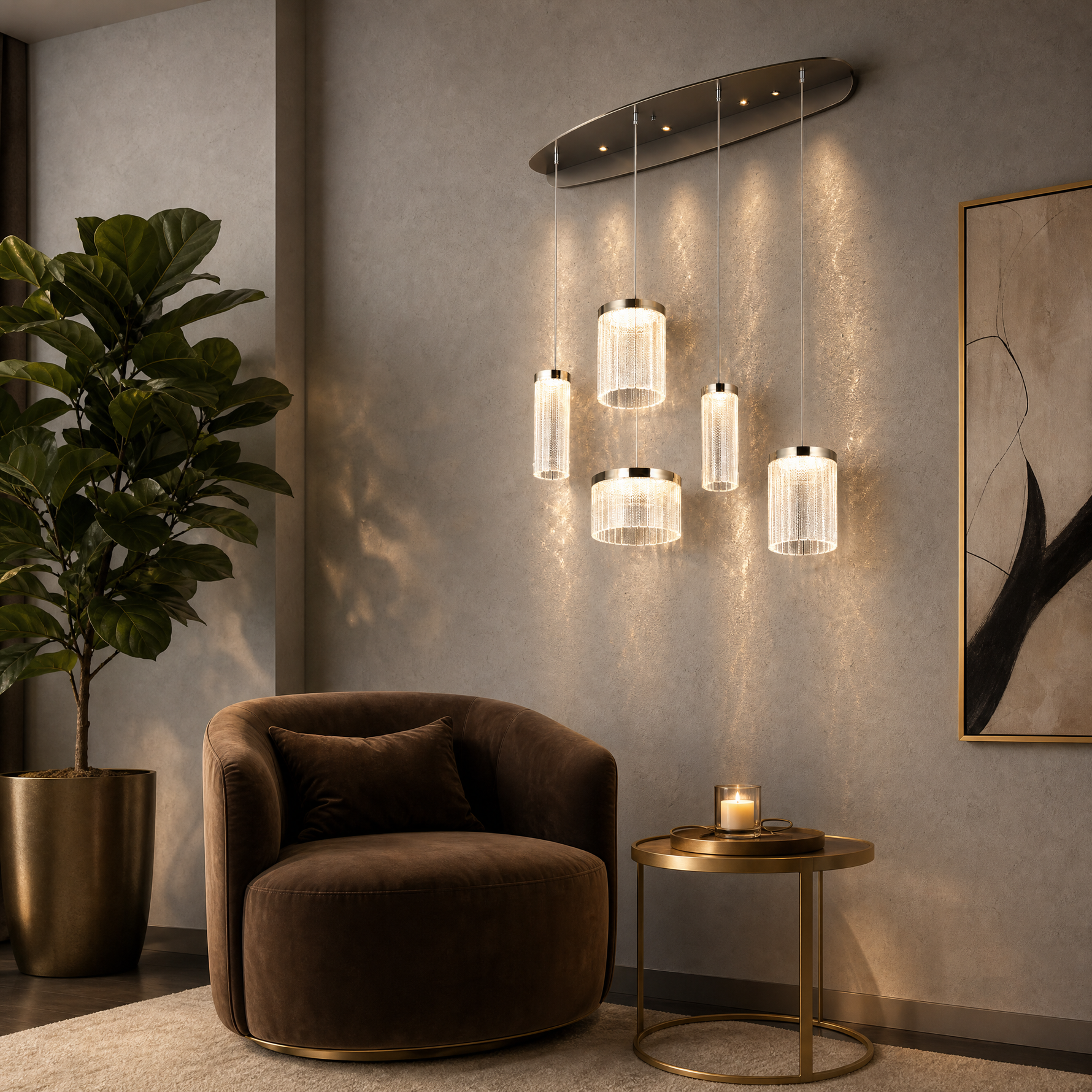 Crystalia Modern Linear Dining Pendant Light