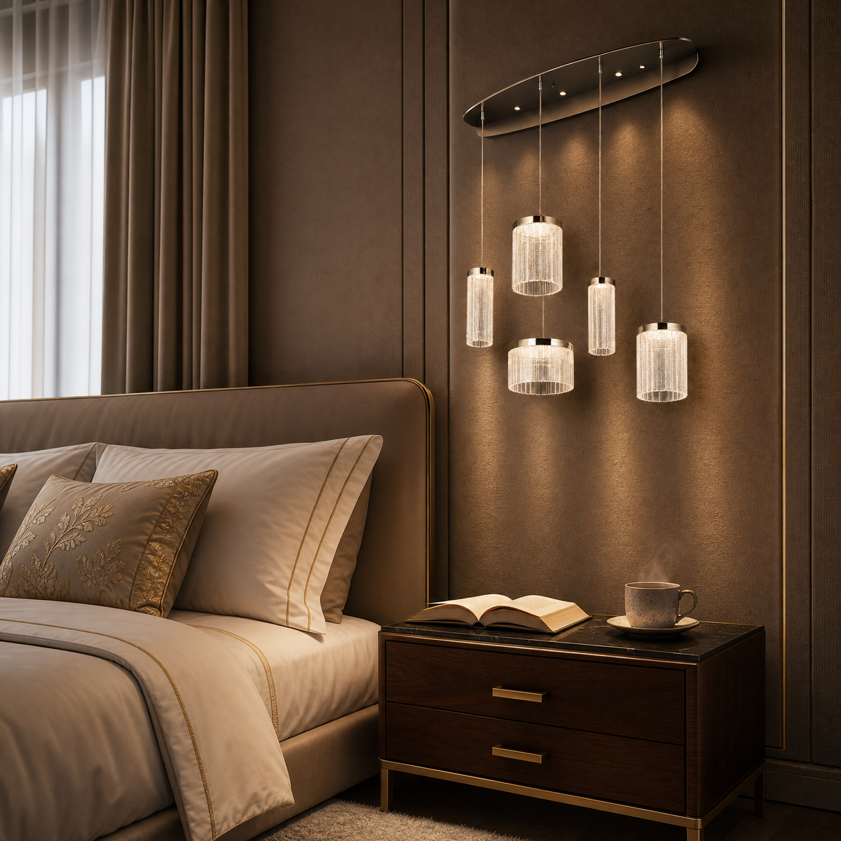 Crystalia Modern Linear Dining Pendant Light