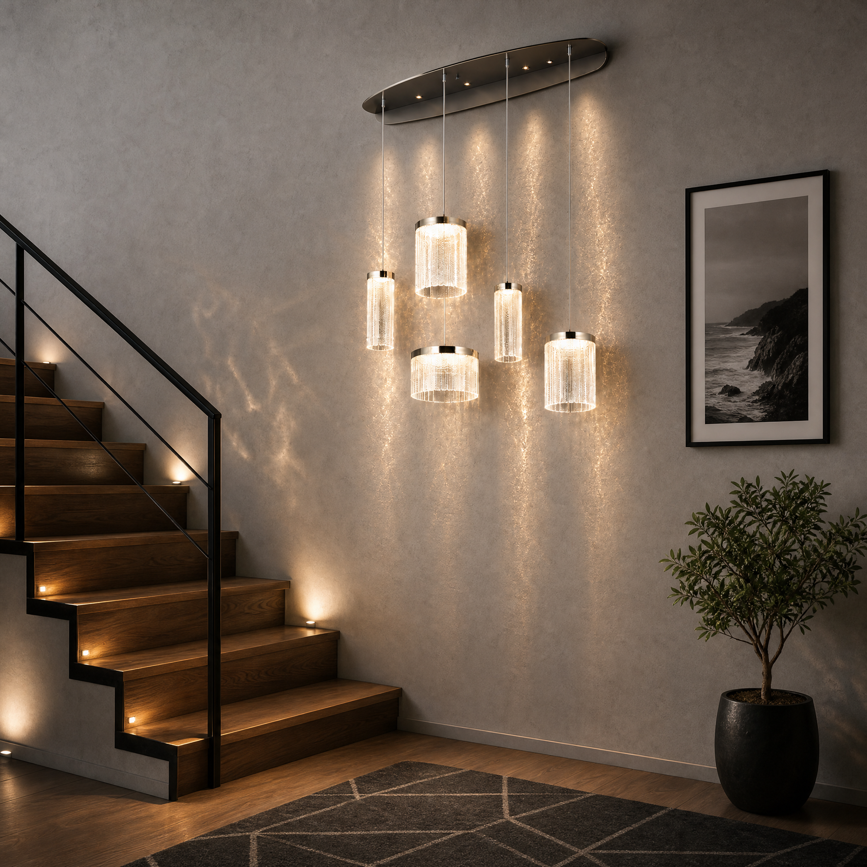 Crystalia Modern Linear Dining Pendant Light