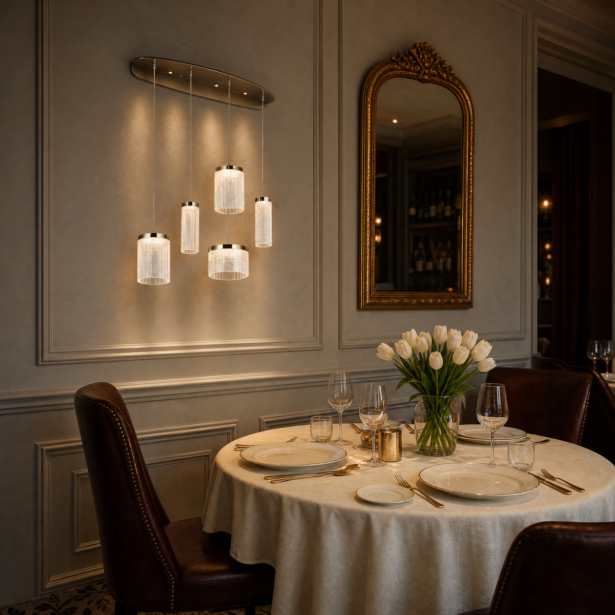 Crystalia Modern Linear Dining Pendant Light