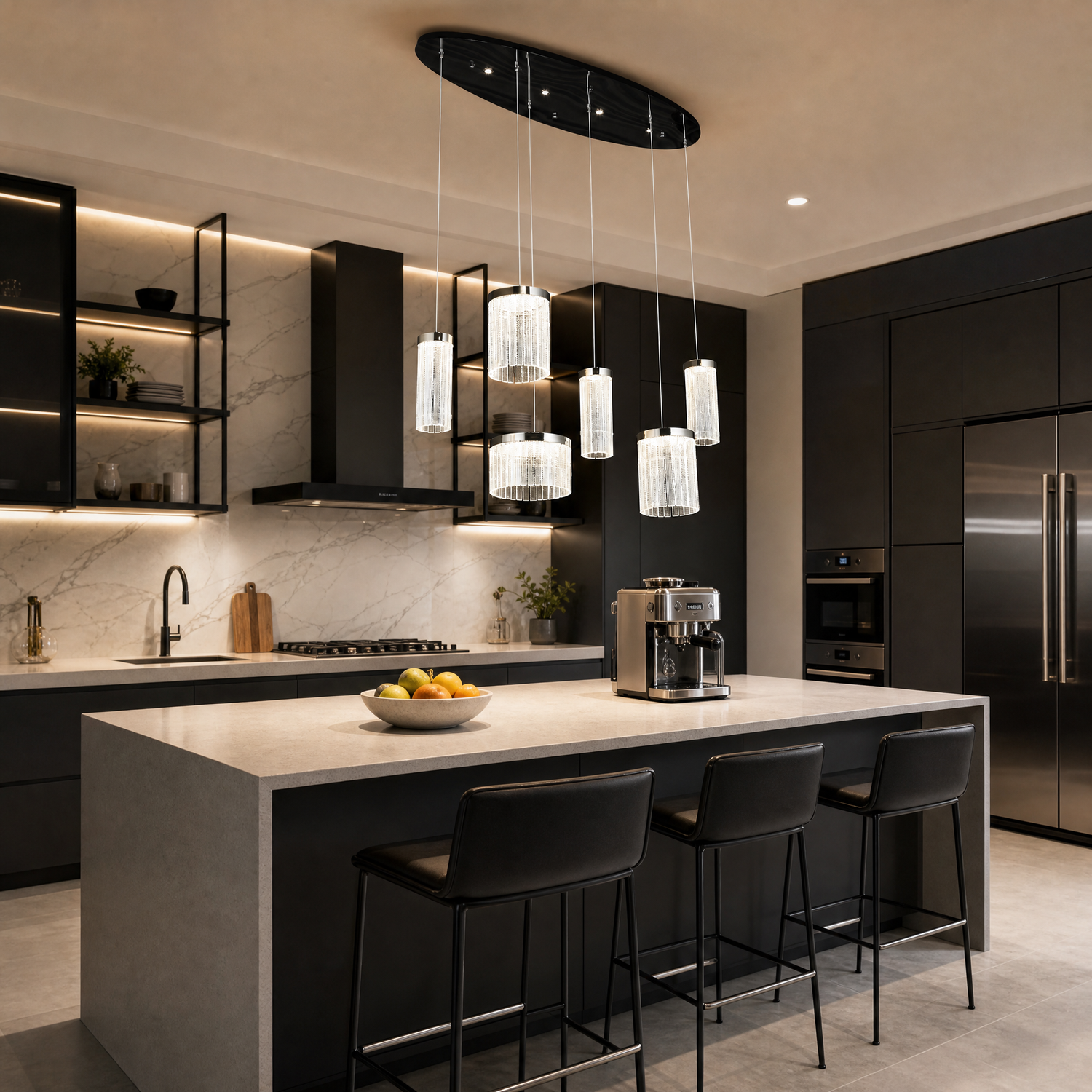 Crystalia Modern Linear Dining Pendant Light