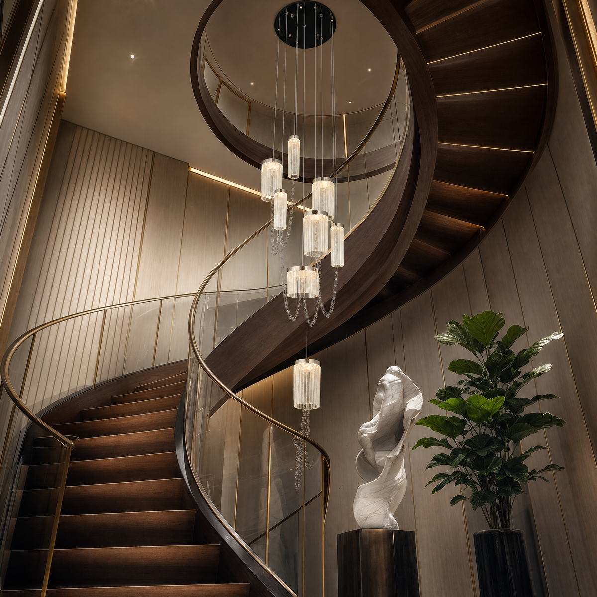 Crystalia Modern Multi-Tier Cluster Chandelier