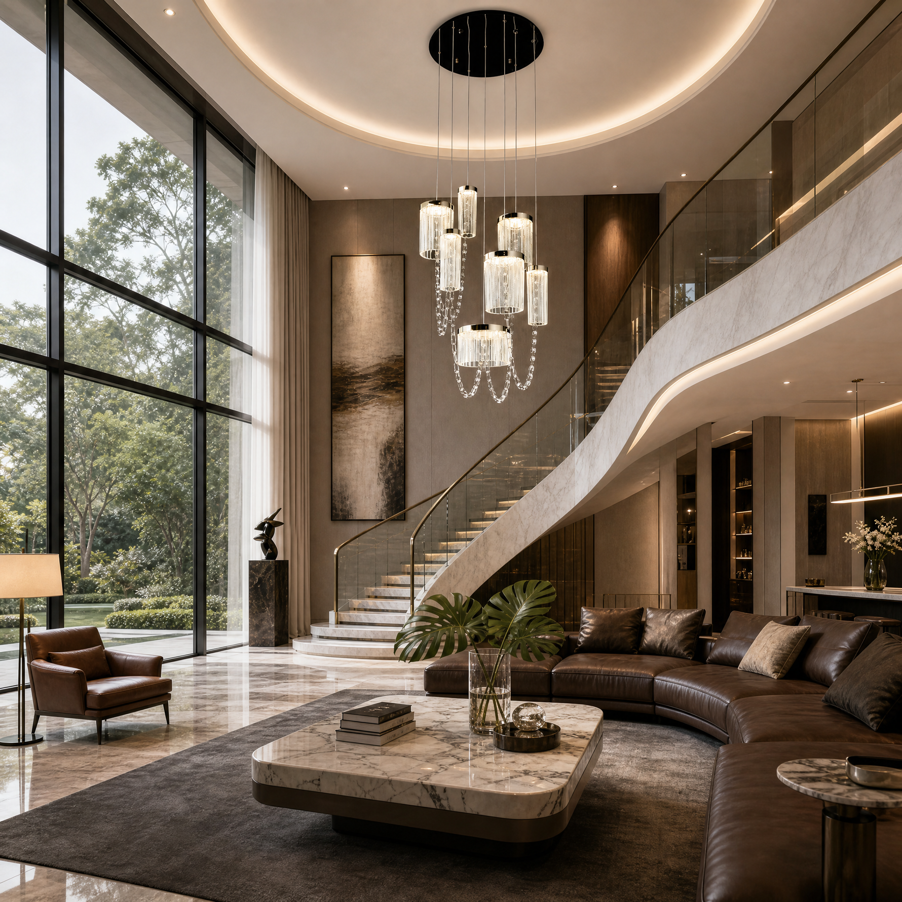 Crystalia Modern Multi-Tier Cluster Chandelier