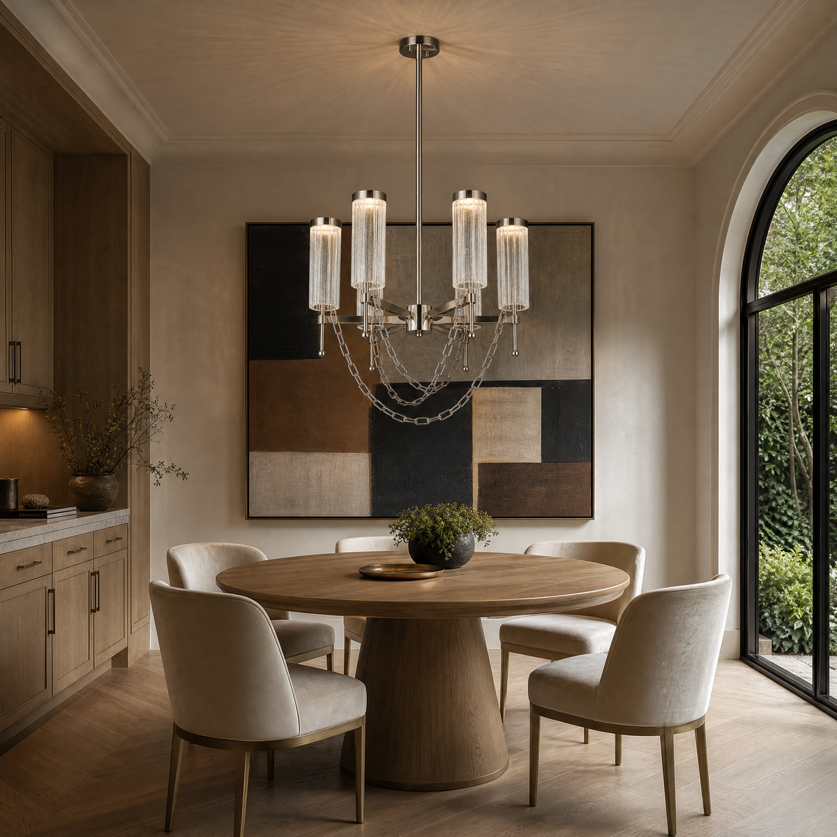 Crystalia Modern Sculptural Ring Chandelier
