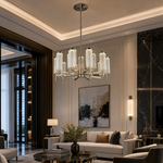 Crystalia Modern Sculptural Ring Chandelier - scene