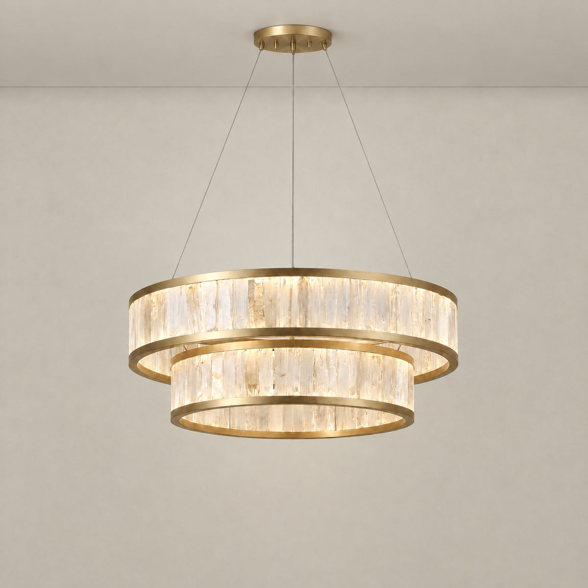 Crystara Modern Moroccan Stone Chandelier 31"