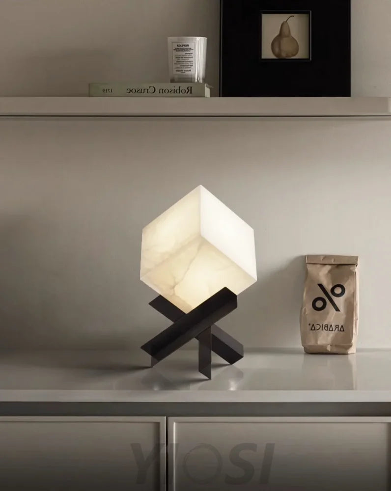 Cube Marble Table Lamp