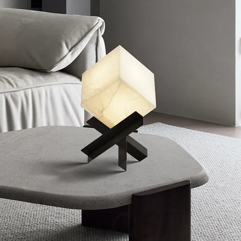 Cube Marble Table Lamp