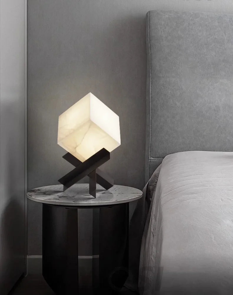 Cube Marble Table Lamp