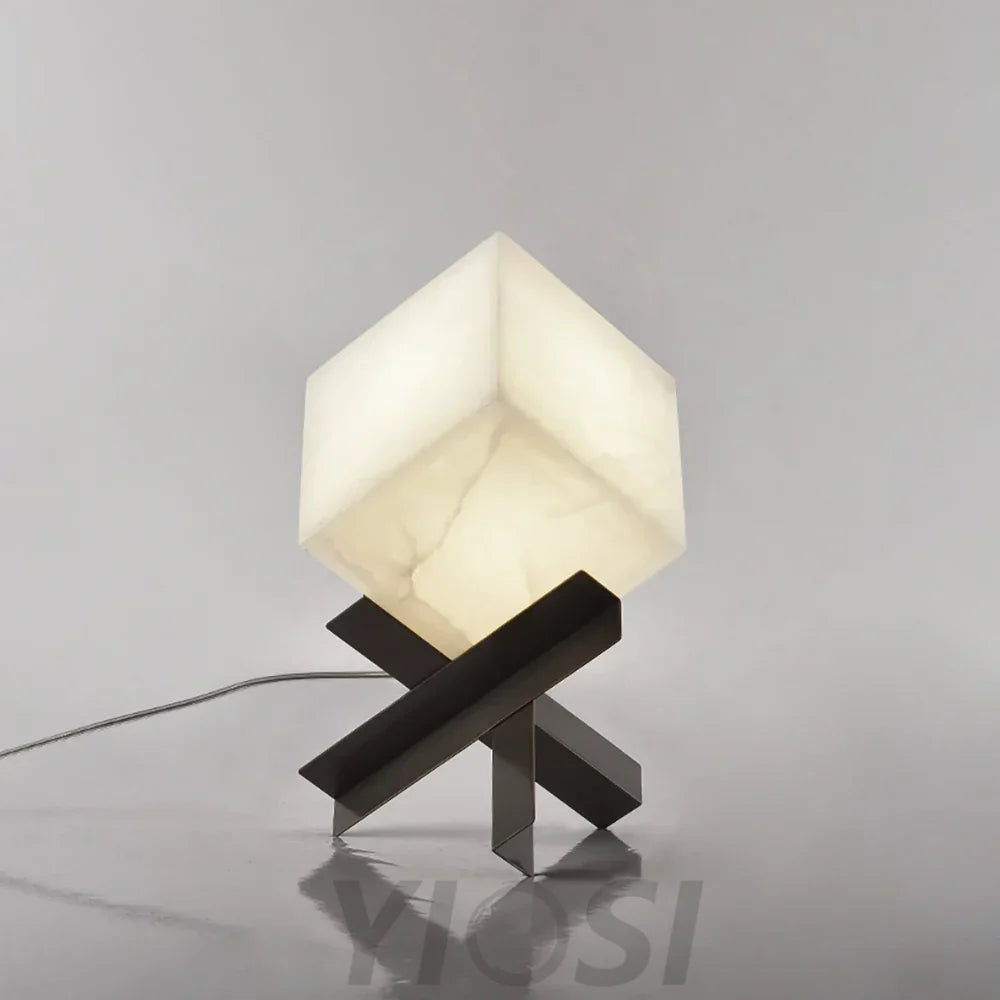 Cube Marble Table Lamp