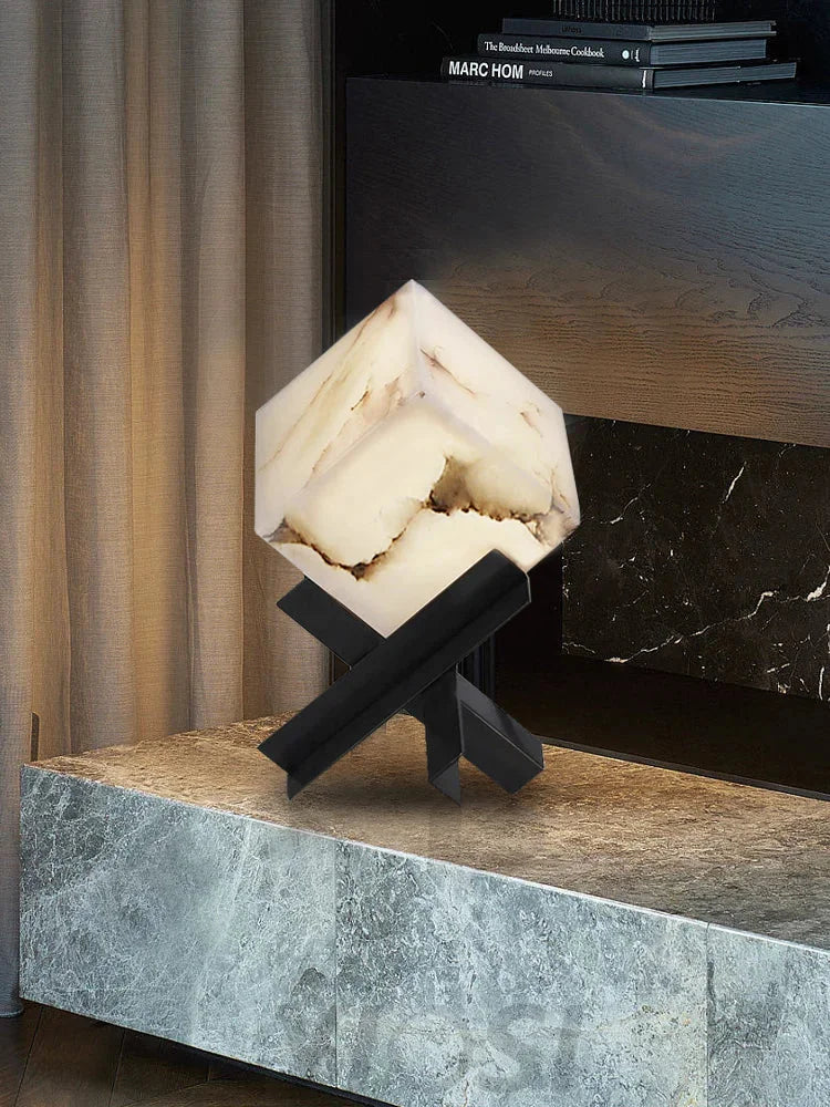 Cube Marble Table Lamp