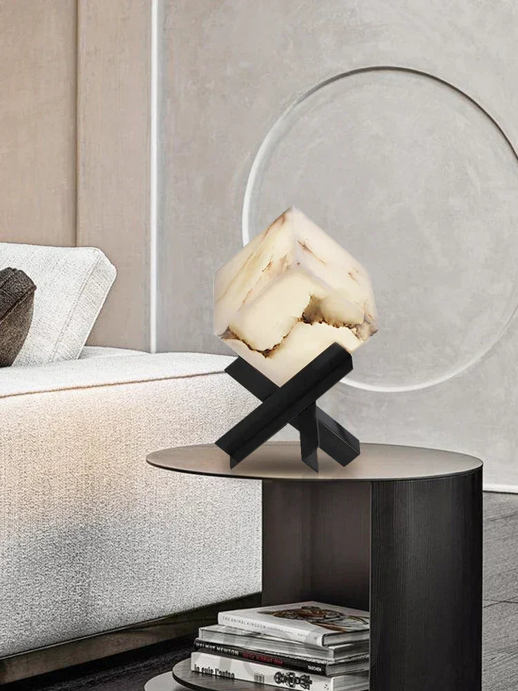 Cube Marble Table Lamp