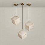 Cubo Modern Cluster Alabaster Pendant Light – lights off