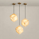 Cubo Modern Cluster Alabaster Pendant Light – lights on