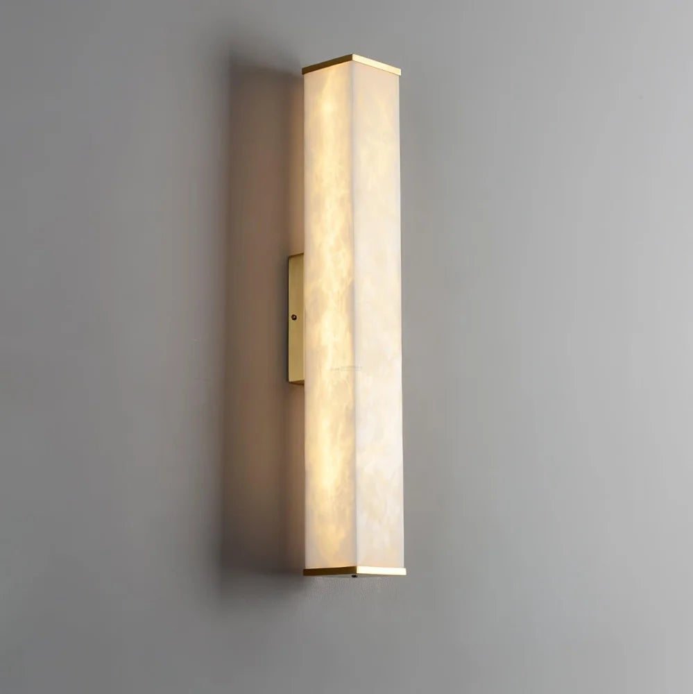 Cuboid Alabaster Wall Sconce - Alabaster, Alabaster Wall Lamp-1-Yiosilamp