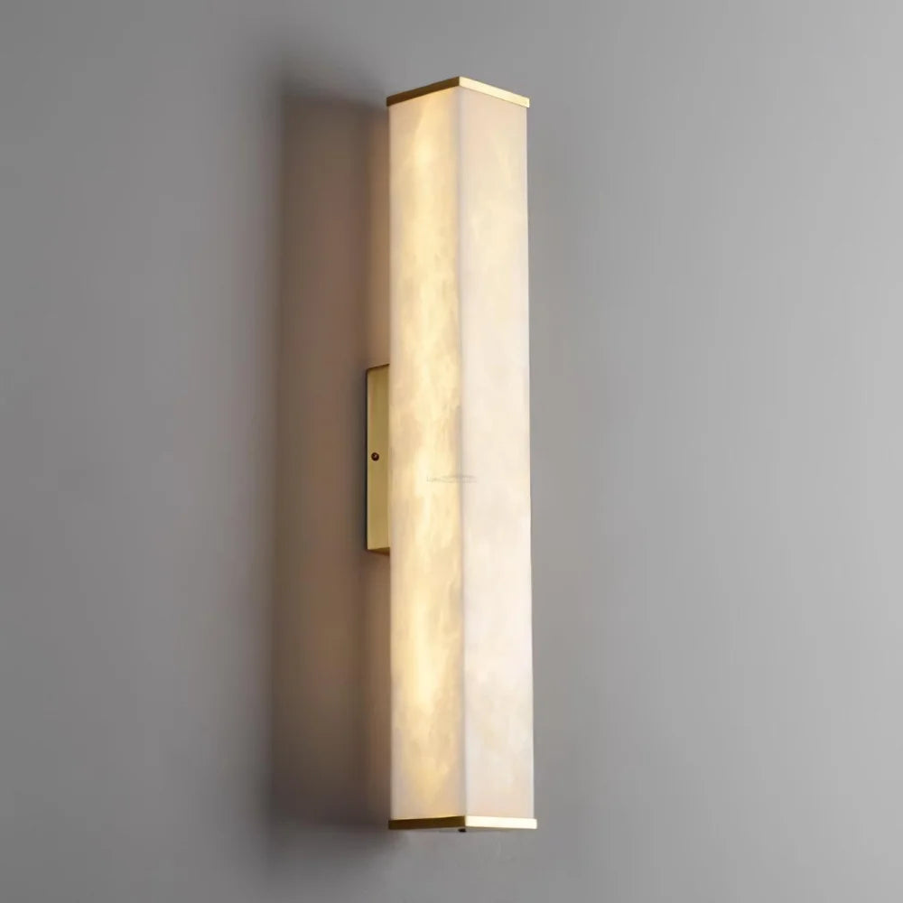 Cuboid Alabaster Wall Sconce - Alabaster, Alabaster Wall Lamp-1-Yiosilamp