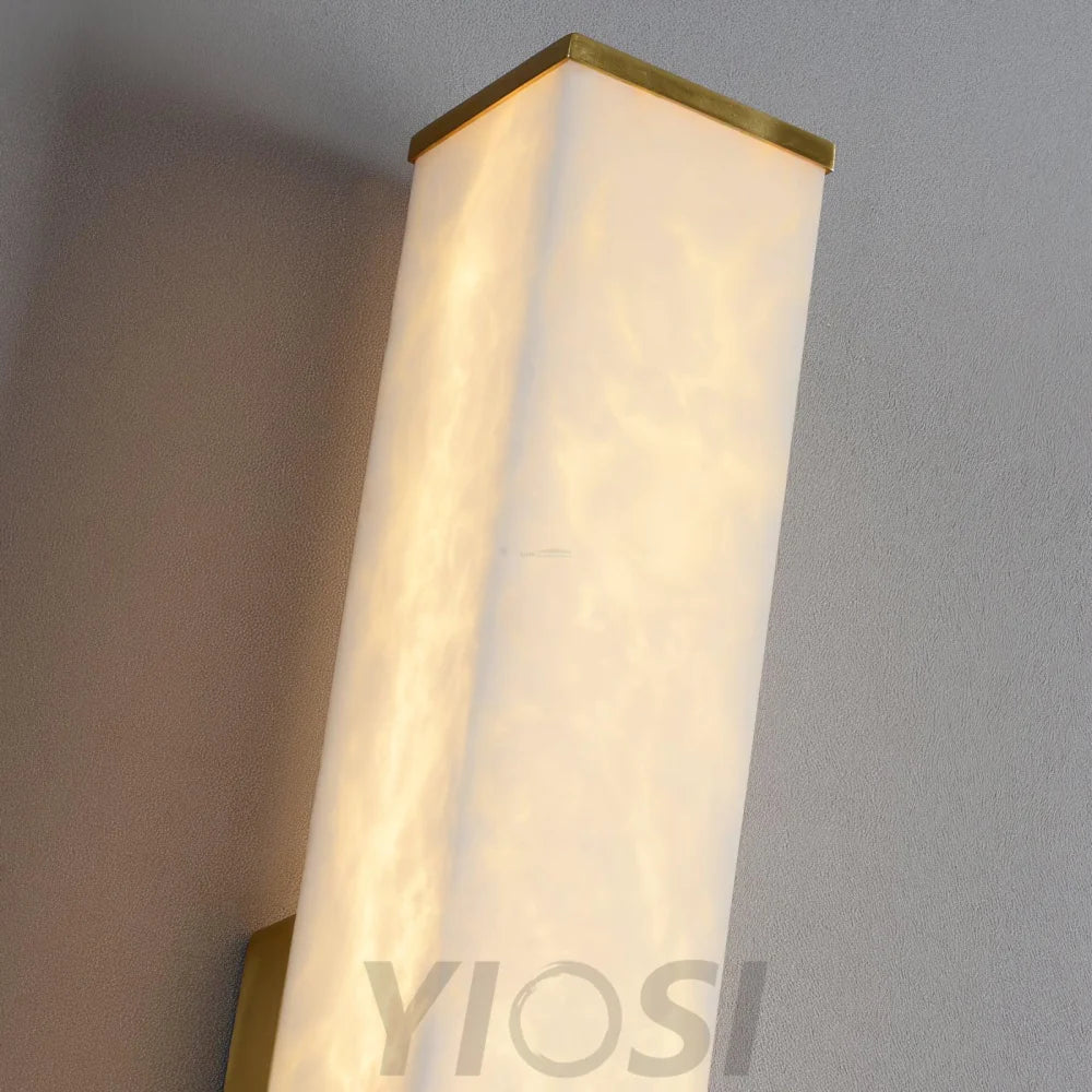 Cuboid Alabaster Wall Sconce - Alabaster, Alabaster Wall Lamp-1-Yiosilamp