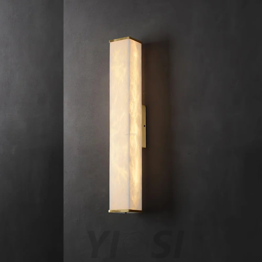 Cuboid Alabaster Wall Sconce - Alabaster, Alabaster Wall Lamp-1-Yiosilamp