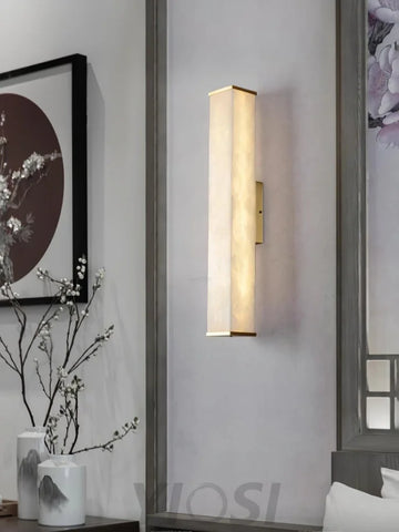 Cuboid Alabaster Wall Sconce - Alabaster, Alabaster Wall Lamp-1-Yiosilamp