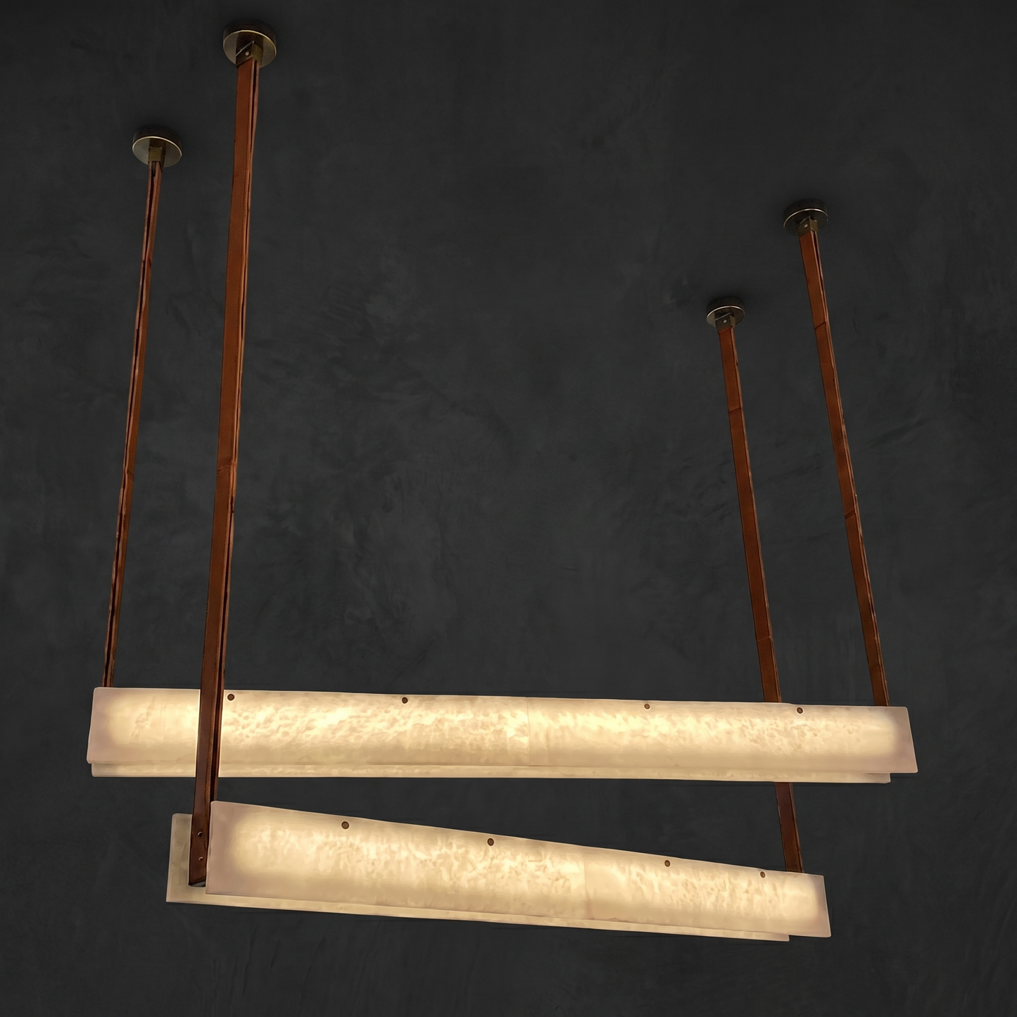 Yiosi Cuoio Linear Leather Pendant Light - Image 1