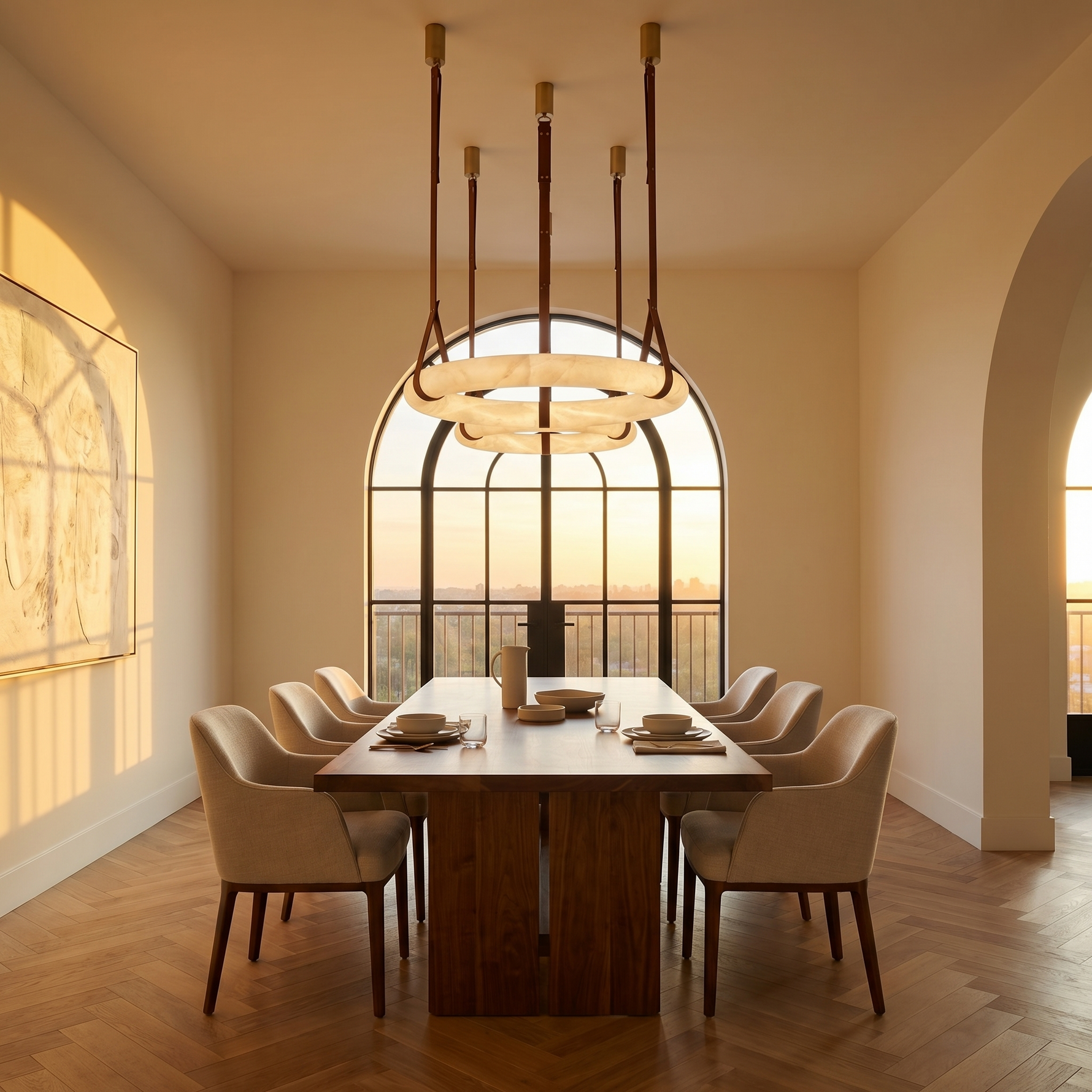 Yiosi Cuoio Ring Leather Pendant Light - Image 4